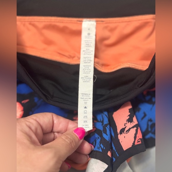 Lululemon Speed Short in Paint Storm Harbor Blue Multi / Black - Picture 6 of 8